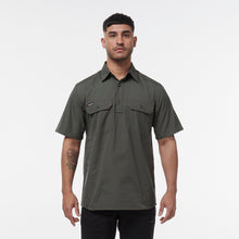 Load image into Gallery viewer, KingGee Men&#39;s Workcool Vented Close Front Short Sleeve Shirt - Green - Shirts
