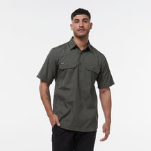 Load image into Gallery viewer, KingGee Men&#39;s Workcool Vented Close Front Short Sleeve Shirt - Green - Shirts
