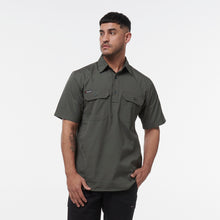 Load image into Gallery viewer, KingGee Men&#39;s Workcool Vented Close Front Short Sleeve Shirt - Green - Shirts
