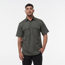 Load image into Gallery viewer, KingGee Men&#39;s Workcool Vented Close Front Short Sleeve Shirt - Green - Shirts
