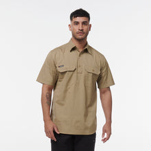 Load image into Gallery viewer, KingGee Men&#39;s Workcool Vented Close Front Short Sleeve Shirt - Khaki - Shirts
