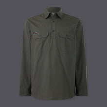 Load image into Gallery viewer, KingGee Men&#39;s Workcool Vetented Close Front Long Sleeve Shirt - Green - Shirts
