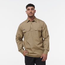 Load image into Gallery viewer, KingGee Men&#39;s Workcool Vetented Close Front Long Sleeve Shirt - Khaki - Shirts
