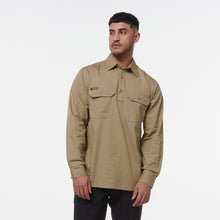 Load image into Gallery viewer, KingGee Men&#39;s Workcool Vetented Close Front Long Sleeve Shirt - Khaki - Shirts
