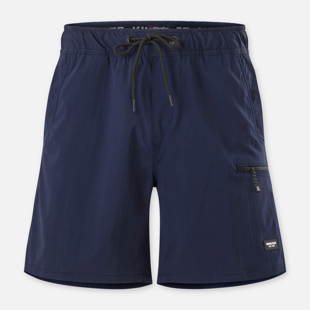 KingGee Men's Trademark Elastic Waist Short - Navy - Shorts