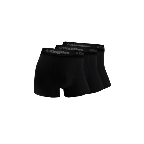 KingGee Men's Bamboo Work Trunk - 3 Pack - Black - Underwear