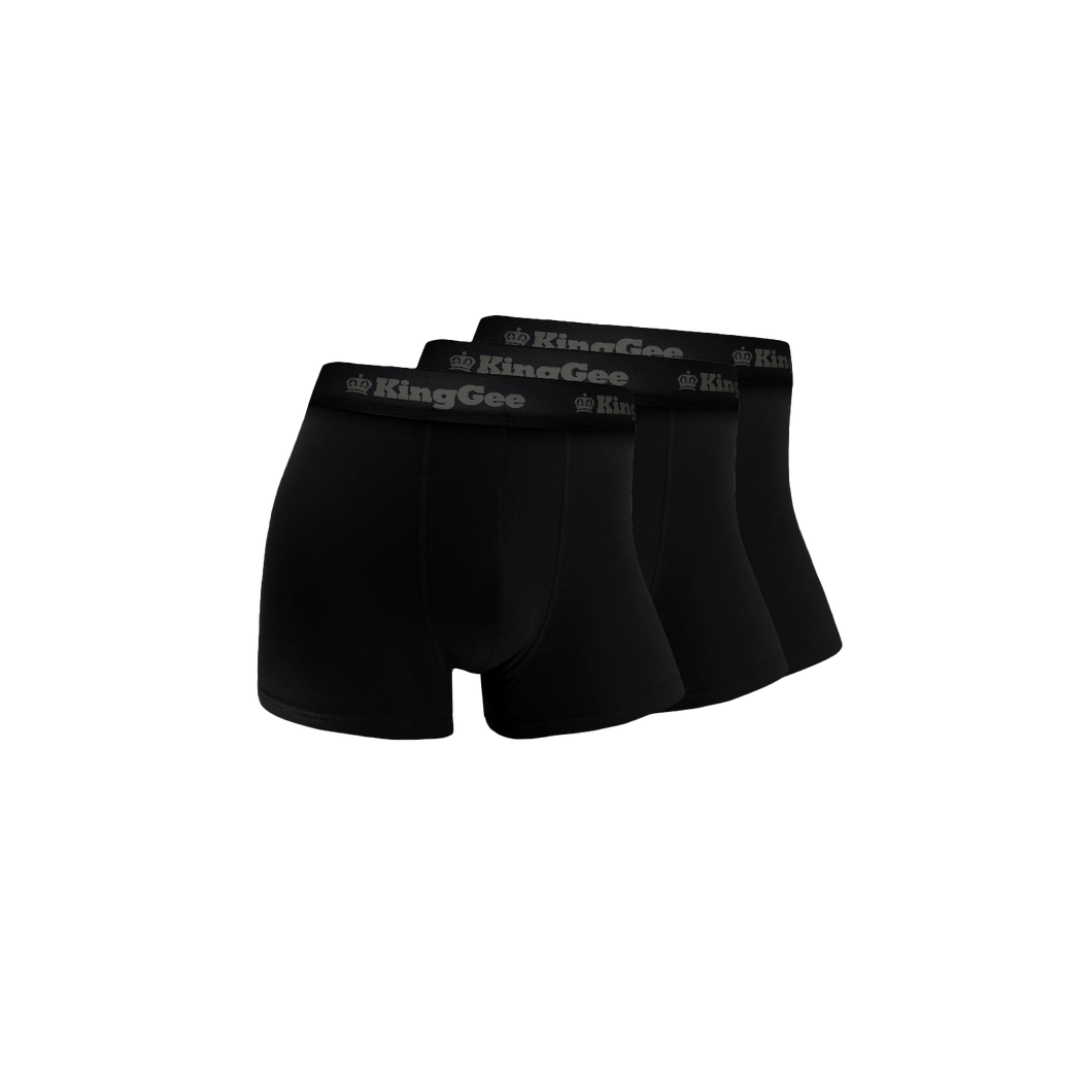 KingGee Men's Bamboo Work Trunk - 3 Pack - Black - Underwear