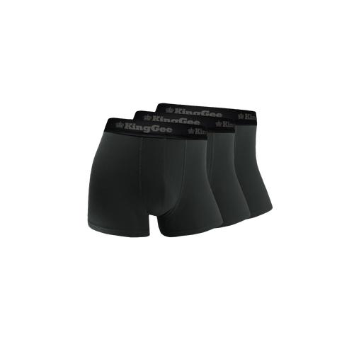 KingGee Men's Bamboo Work Trunk - 3 Pack - Charcoal - Underwear