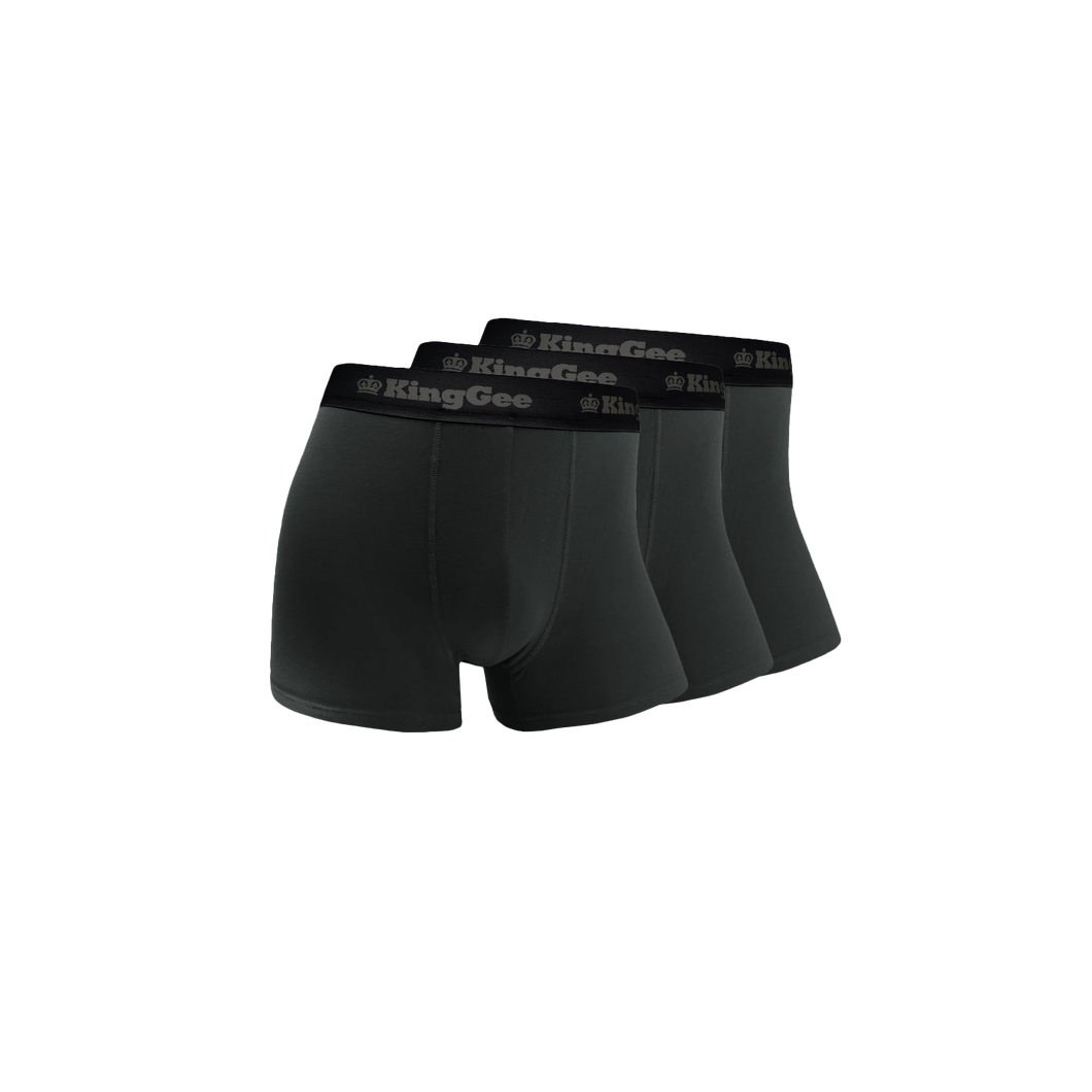 KingGee Men's Bamboo Work Trunk - 3 Pack - Charcoal - Underwear