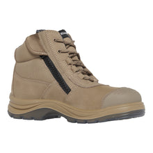 Load image into Gallery viewer, KingGee Men&#39;s Tradie Comfortmax Zip Sided Safety Boot - Stone - Safety Footwear
