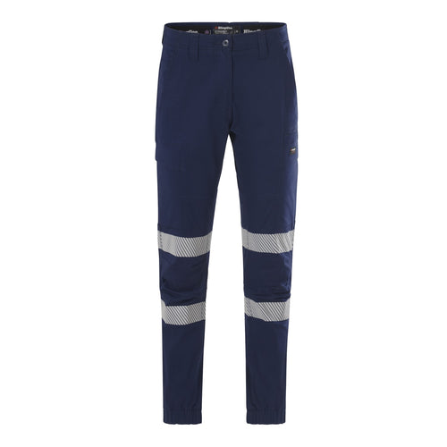 KingGee Women's Workcool Pro Reflective Bi Motion Pant Cuff - Navy - Pants