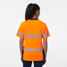 Load image into Gallery viewer, KingGee Women&#39;s Workcool Hyperfreeze Reflective Spliced Short Sleve Polo - Orange/Navy - Polos
