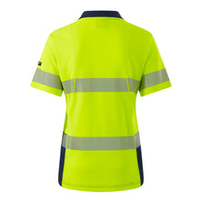 Load image into Gallery viewer, KingGee Women&#39;s Workcool Hyperfreeze Reflective Spliced Short Sleve Polo - Yellow/Navy - Polos
