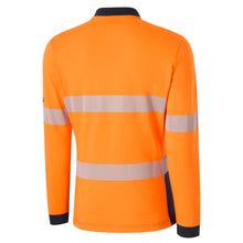 Load image into Gallery viewer, KingGee Women's Womens Originals Spliced Hi-Vis Taped L/S Cotton Polo - Orange/Navy
