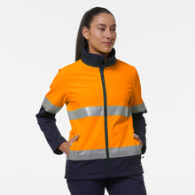 Load image into Gallery viewer, KingGee Women&#39;s Reflective Softshell Jacket - Orange/Navy - Jackets
