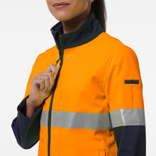 Load image into Gallery viewer, KingGee Women&#39;s Reflective Softshell Jacket - Orange/Navy - Jackets
