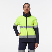 Load image into Gallery viewer, KingGee Women&#39;s Reflective Softshell Jacket - Yellow/Navy - Jackets
