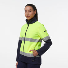 Load image into Gallery viewer, KingGee Women&#39;s Reflective Softshell Jacket - Yellow/Navy - Jackets
