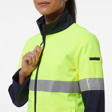 Load image into Gallery viewer, KingGee Women&#39;s Reflective Softshell Jacket - Yellow/Navy - Jackets
