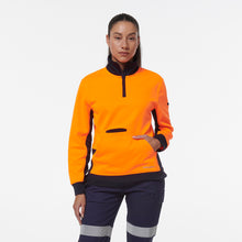 Load image into Gallery viewer, KingGee Women&#39;s 1/4 Zip Fleece - Orange/Navy - Hoodies/Jumpers
