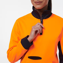 Load image into Gallery viewer, KingGee Women&#39;s 1/4 Zip Fleece - Orange/Navy - Hoodies/Jumpers
