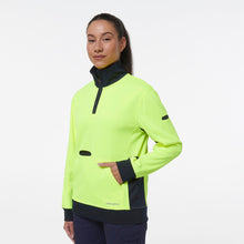 Load image into Gallery viewer, KingGee Women&#39;s 1/4 Zip Fleece - Yellow/Navy - Hoodies/Jumpers
