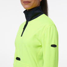 Load image into Gallery viewer, KingGee Women&#39;s 1/4 Zip Fleece - Yellow/Navy - Hoodies/Jumpers
