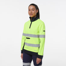 Load image into Gallery viewer, KingGee Women&#39;s Reflective 1/4 Zip Fleece - Yellow/Navy - Hoodies/Jumpers
