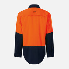Load image into Gallery viewer, KingGee Men's Drycool Spliced Shirt L/S - Light Weight - Orange/Navy
