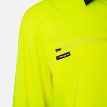 Load image into Gallery viewer, KingGee Men's Drycool Spliced Shirt L/S - Light Weight - Yellow/Navy
