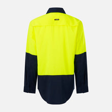 Load image into Gallery viewer, KingGee Men's Drycool Spliced Shirt L/S - Light Weight - Yellow/Navy
