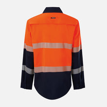 Load image into Gallery viewer, KingGee Men's Drycool Spliced Shirt Taped L/S - Light Weight - Orange/Navy

