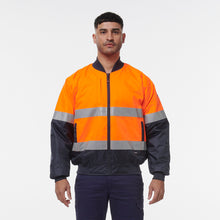 Load image into Gallery viewer, KingGee Men's Reflective Bomber Jacket - Orange/Navy - Jackets
