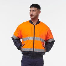 Load image into Gallery viewer, KingGee Men's Reflective Bomber Jacket - Orange/Navy - Jackets
