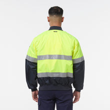 Load image into Gallery viewer, KingGee Men's Reflective Bomber Jacket - Yellow/Navy - Jackets
