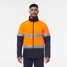 Load image into Gallery viewer, KingGee Men&#39;s Reflective Softshell Jacket - Orange/Navy - Jackets
