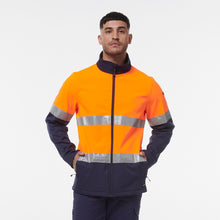 Load image into Gallery viewer, KingGee Men&#39;s Reflective Softshell Jacket - Orange/Navy - Jackets
