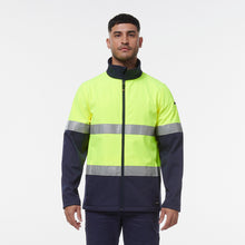 Load image into Gallery viewer, KingGee Men&#39;s Ref Softshell Jacket - Yellow/Navy - Jackets
