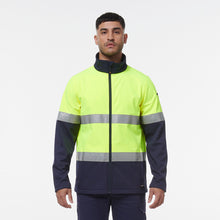 Load image into Gallery viewer, KingGee Men&#39;s Ref Softshell Jacket - Yellow/Navy - Jackets
