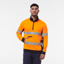 Load image into Gallery viewer, KingGee Men&#39;s Reflective 1/4 Zip Fleece - Orange/Navy - Hoodies/Jumpers
