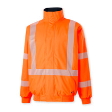 Load image into Gallery viewer, KingGee Men's Originals Nsw Rail Hi Vis Taped Bomber Jacket - Orange

