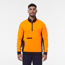 Load image into Gallery viewer, KingGee Men&#39;s Hi Vis 1/4 Zip Fleece - Orange/Navy - Hoodies/Jumpers
