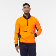 Load image into Gallery viewer, KingGee Men&#39;s Hi Vis 1/4 Zip Fleece - Orange/Navy - Hoodies/Jumpers
