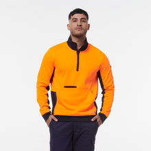 Load image into Gallery viewer, KingGee Men&#39;s Hi Vis 1/4 Zip Fleece - Orange/Navy - Hoodies/Jumpers
