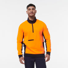 Load image into Gallery viewer, KingGee Men&#39;s Hi Vis 1/4 Zip Fleece - Orange/Navy - Hoodies/Jumpers
