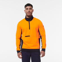 Load image into Gallery viewer, KingGee Men&#39;s Hi Vis 1/4 Zip Fleece - Orange/Navy - Hoodies/Jumpers
