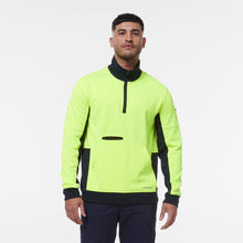 Load image into Gallery viewer, KingGee Men&#39;s Hi Vis 1/4 Zip Fleece - Yellow/Navy - Hoodies/Jumpers
