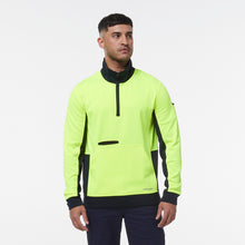 Load image into Gallery viewer, KingGee Men&#39;s Hi Vis 1/4 Zip Fleece - Yellow/Navy - Hoodies/Jumpers
