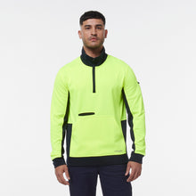 Load image into Gallery viewer, KingGee Men&#39;s Hi Vis 1/4 Zip Fleece - Yellow/Navy - Hoodies/Jumpers
