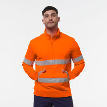 Load image into Gallery viewer, KingGee Men&#39;s Reflective 1/4 Zip Fleece - Orange - Hoodies/Jumpers
